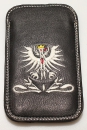 Lederhandytasche - White Eagle - schwarz