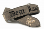 Ledergürtel grau - "Dem Land Tirol die Treue"