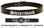 Ledergürtel & -armband "STEIERMARK" - schwarz